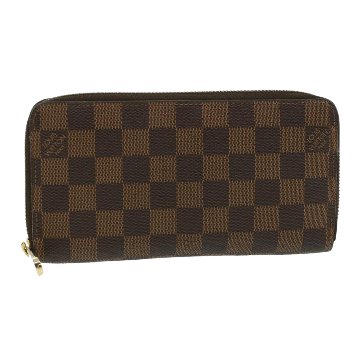 LOUIS VUITTON Damier Ebene Zippy Wallet Long Wallet N41661 LV Auth 33207