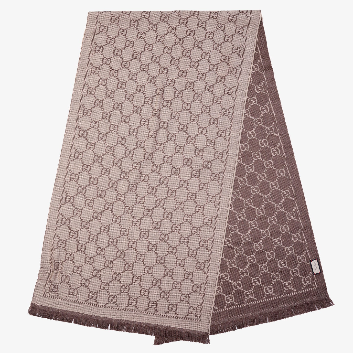 Gucci Womens GG Scarf Beige / Brown