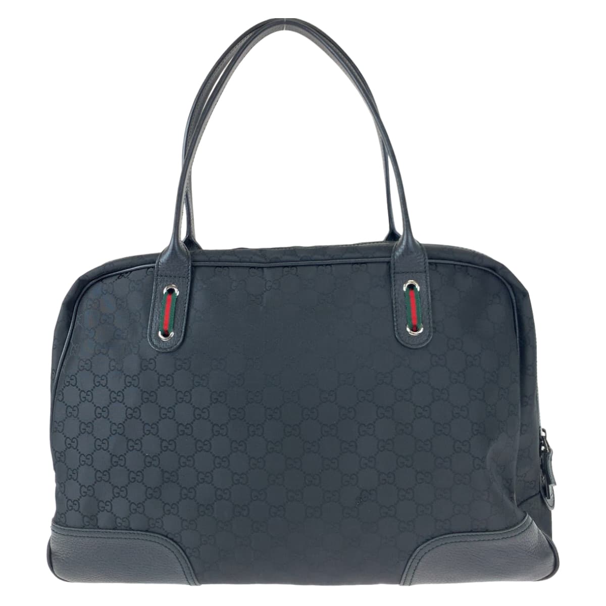 GUCCI Shoulder Bag 293595 Nylon Black black Shoulder Bag Tote Bag Boston Duffel bag Unisex Sherry line GG canvas Women Used