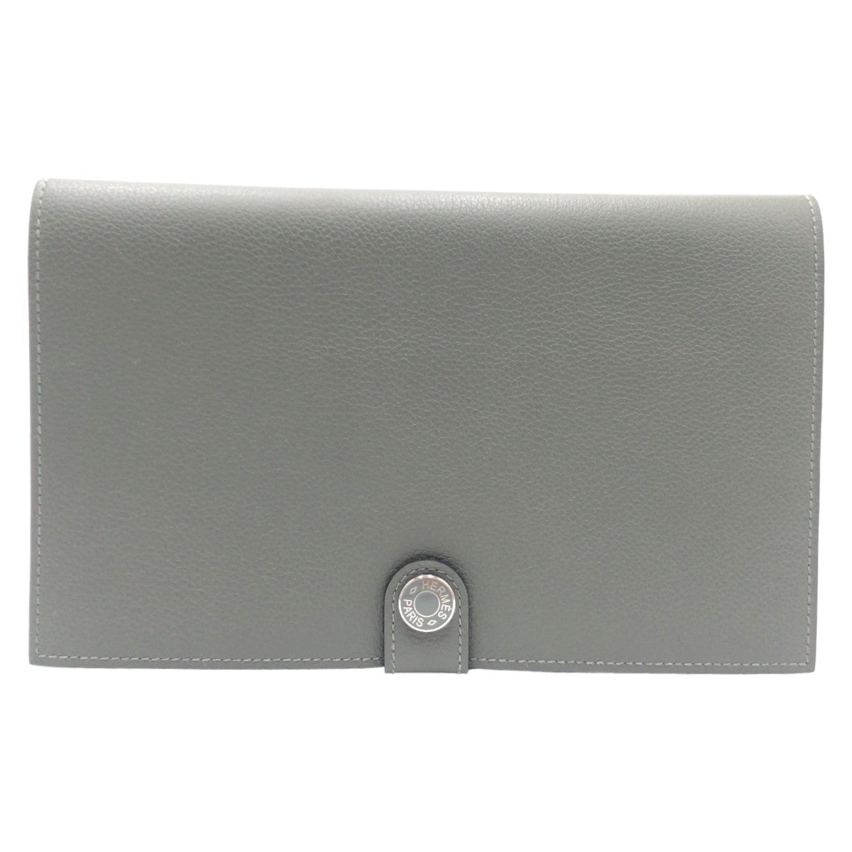 HERMES Long Wallet Purse leather Grey SilverMetal Long Wallet Purse RMS Tutankhamun Women Used