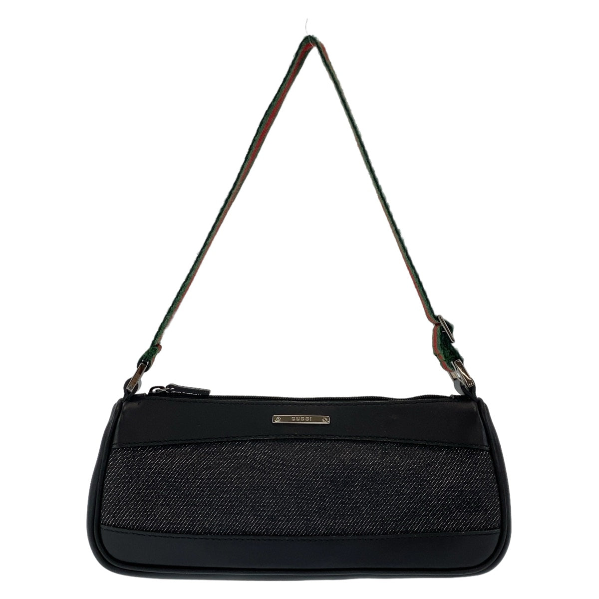GUCCI Handbag 92320 Canvas, Leather Black Silver Metal Handbag accessory pouch Sherry line Women Used
