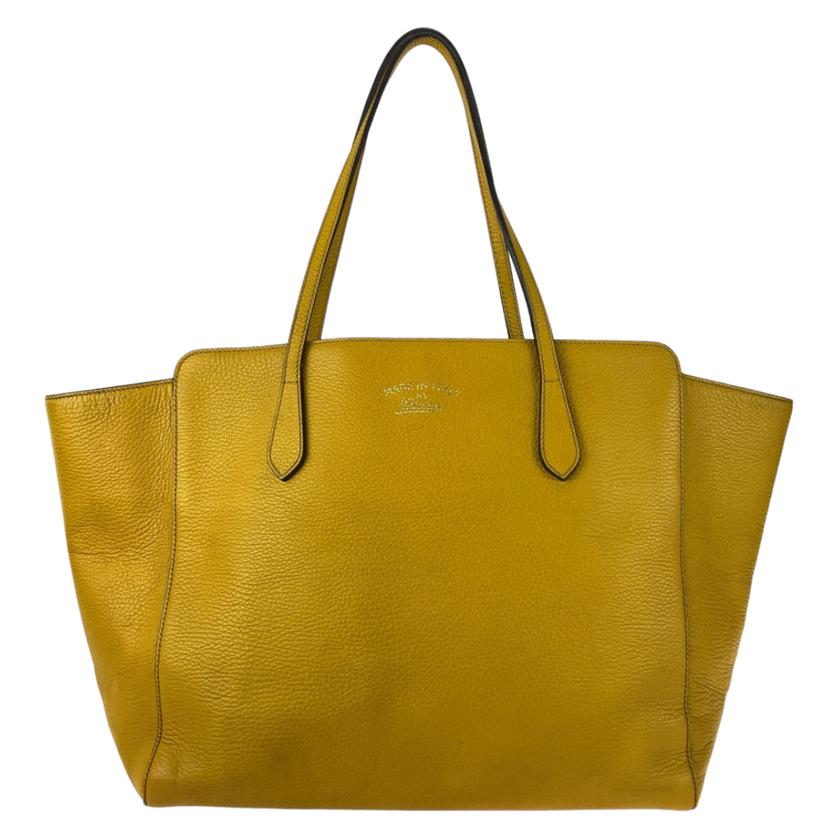GUCCI Tote Bag 354397 leather Yellow Gold Metal Tote Bag Shoulder Bag A4 Storage Swing Women Used