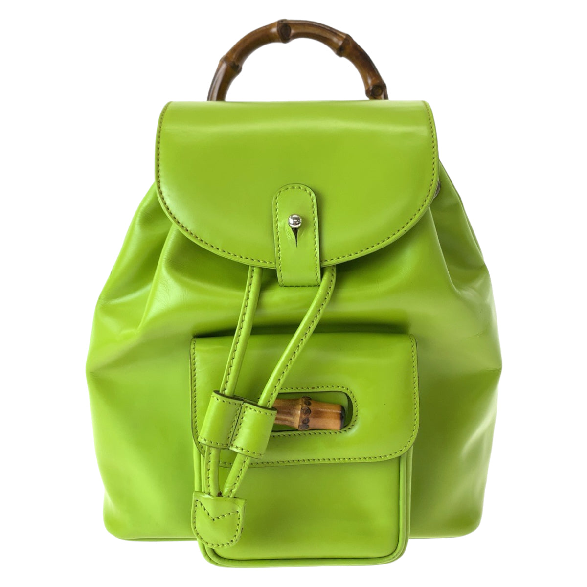 GUCCI Backpack 003 2034 0030 leather Light Green Brown SilverMetal Mini Backpack Backpack Bamboo Women Used