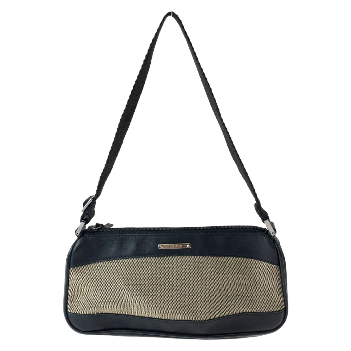 GUCCI Handbag 92820 Canvas, Leather Black Brown SilverMetal Handbag accessory pouch Women Used