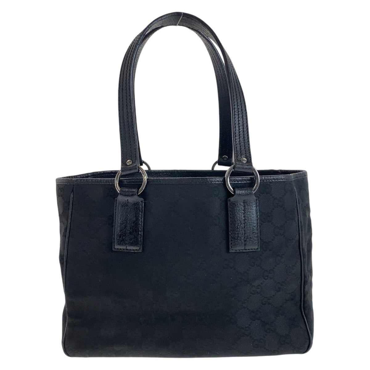 GUCCI Tote Bag 113019 GG canvas, leather Black SilverMetal Tote Bag handbag Women Used