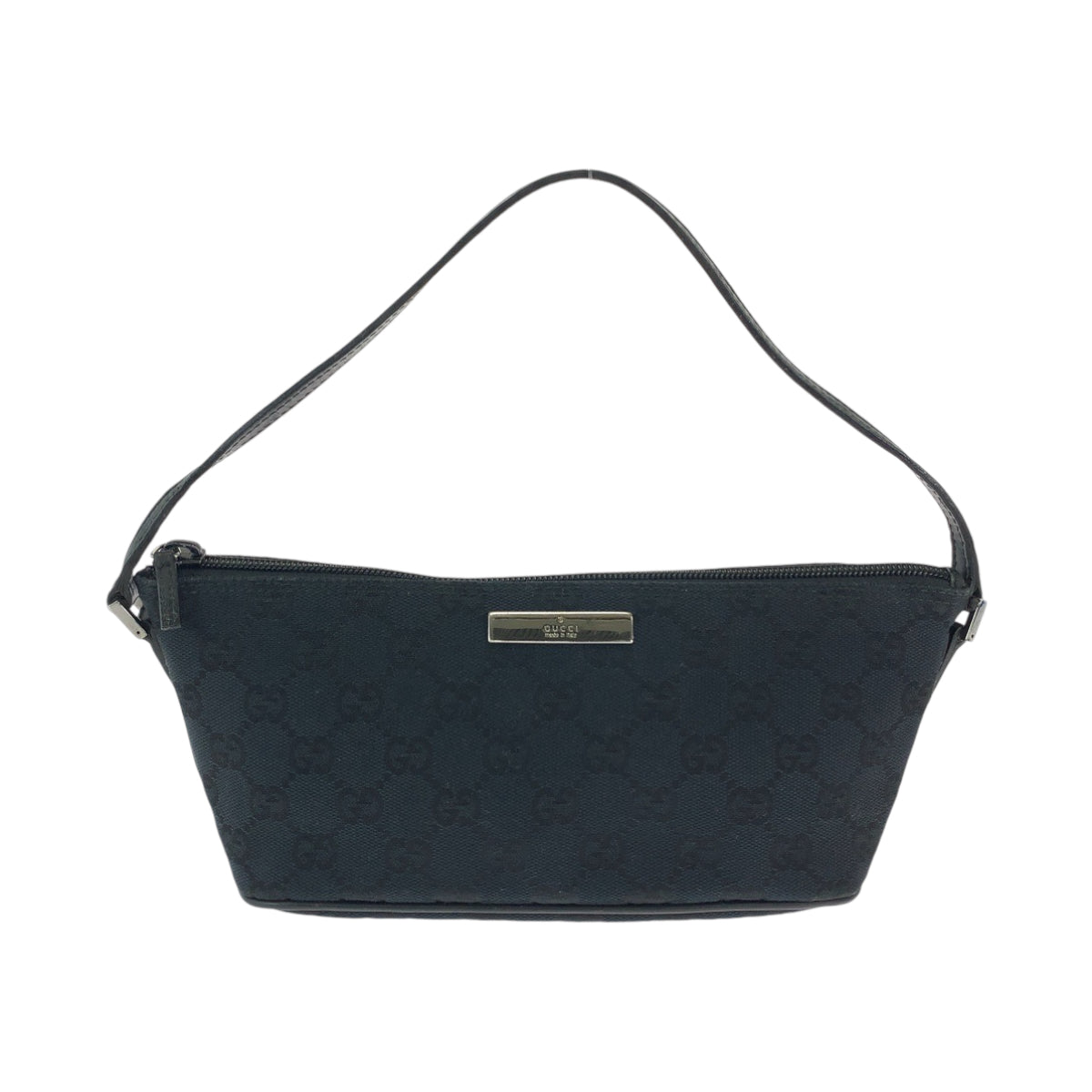 GUCCI Handbag 039 1103 GG canvas Black SilverMetal Handbag accessory pouch Women Used