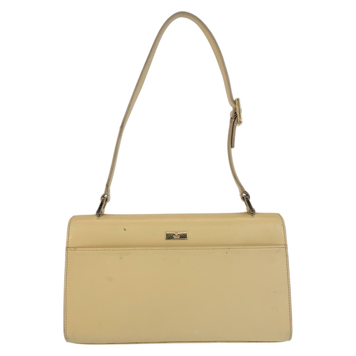 GUCCI Shoulder Bag 001 4214 leather Beige Gold Metal Ready lock Women Used