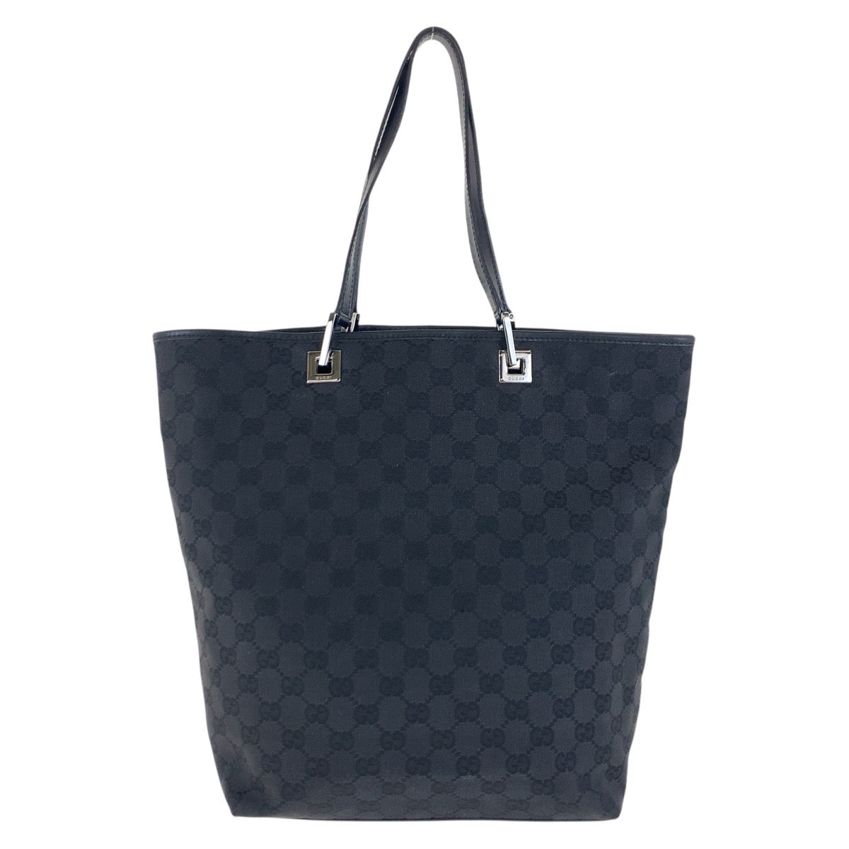 GUCCI Tote Bag 31243 GG canvas, leather Black SilverMetal Tote Bag Shoulder Bag Women Used