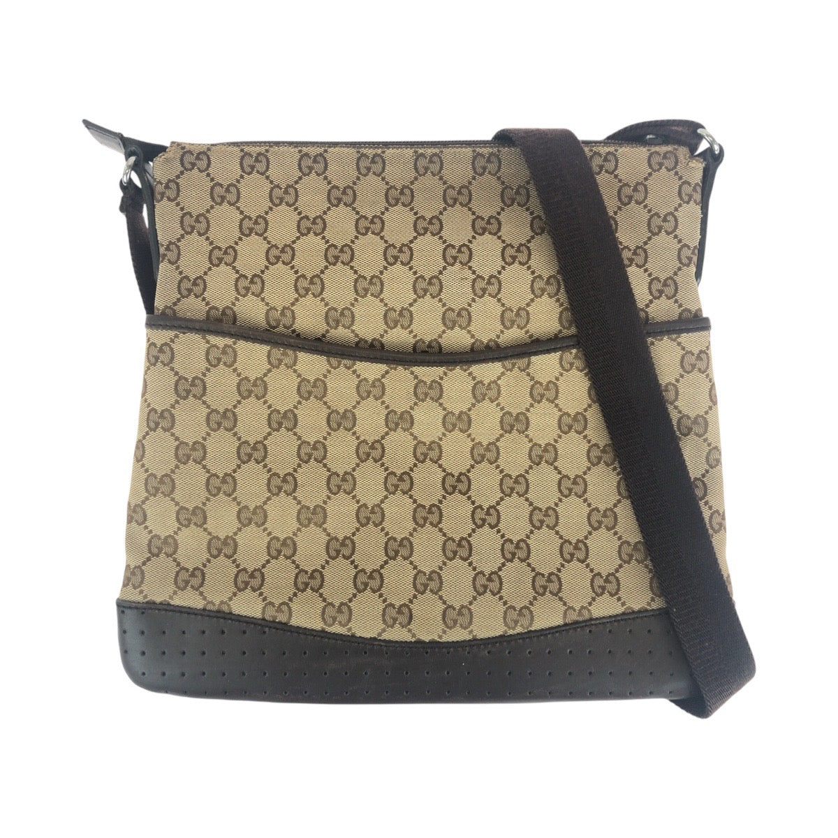 GUCCI Shoulder Bag 145857 GG canvas, leather Brown beige Shoulder Bag pochette Women Used