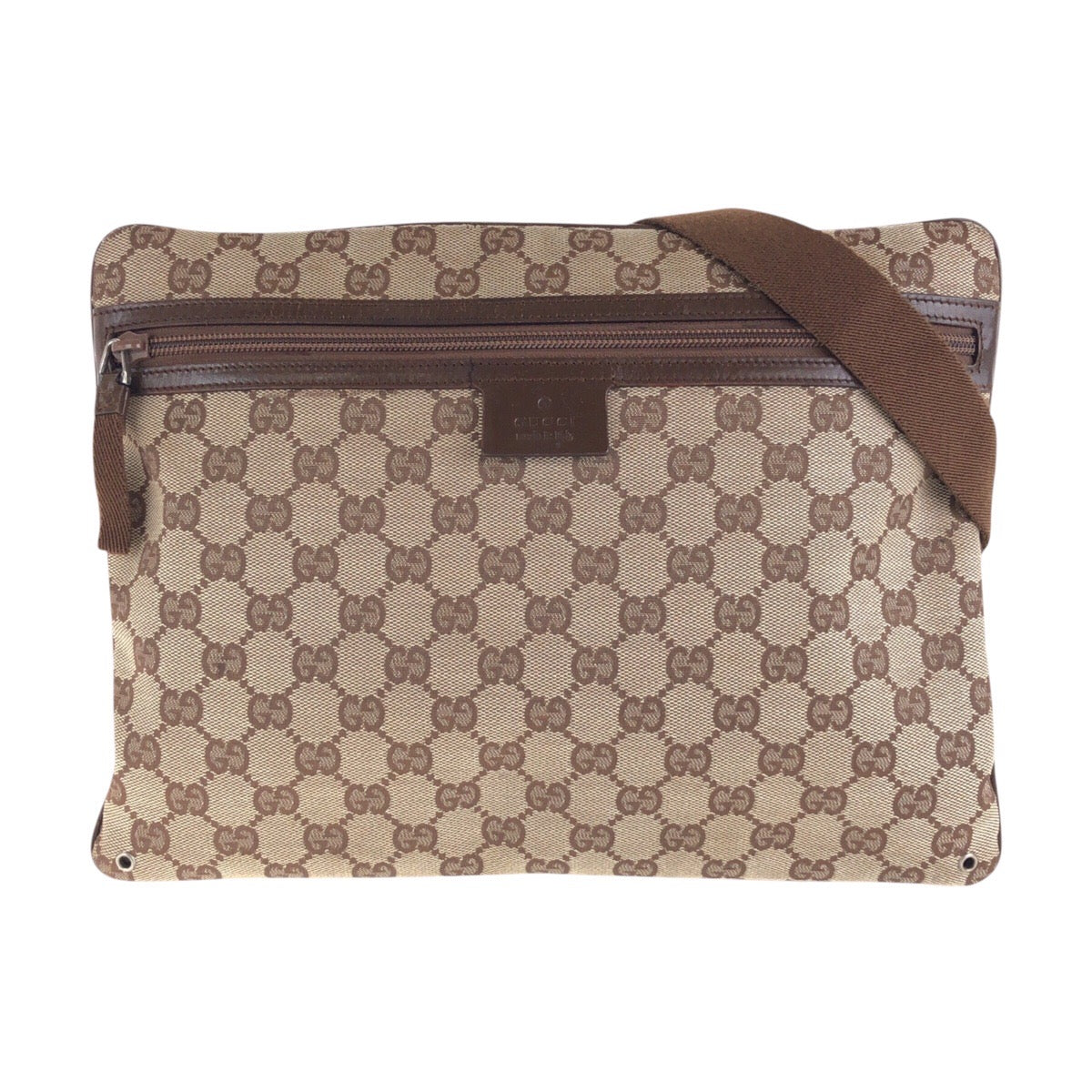 GUCCI Shoulder Bag 90476 GG canvas, leather Beige SilverMetal Crossbody Shoulder Bag Unisex Women Used