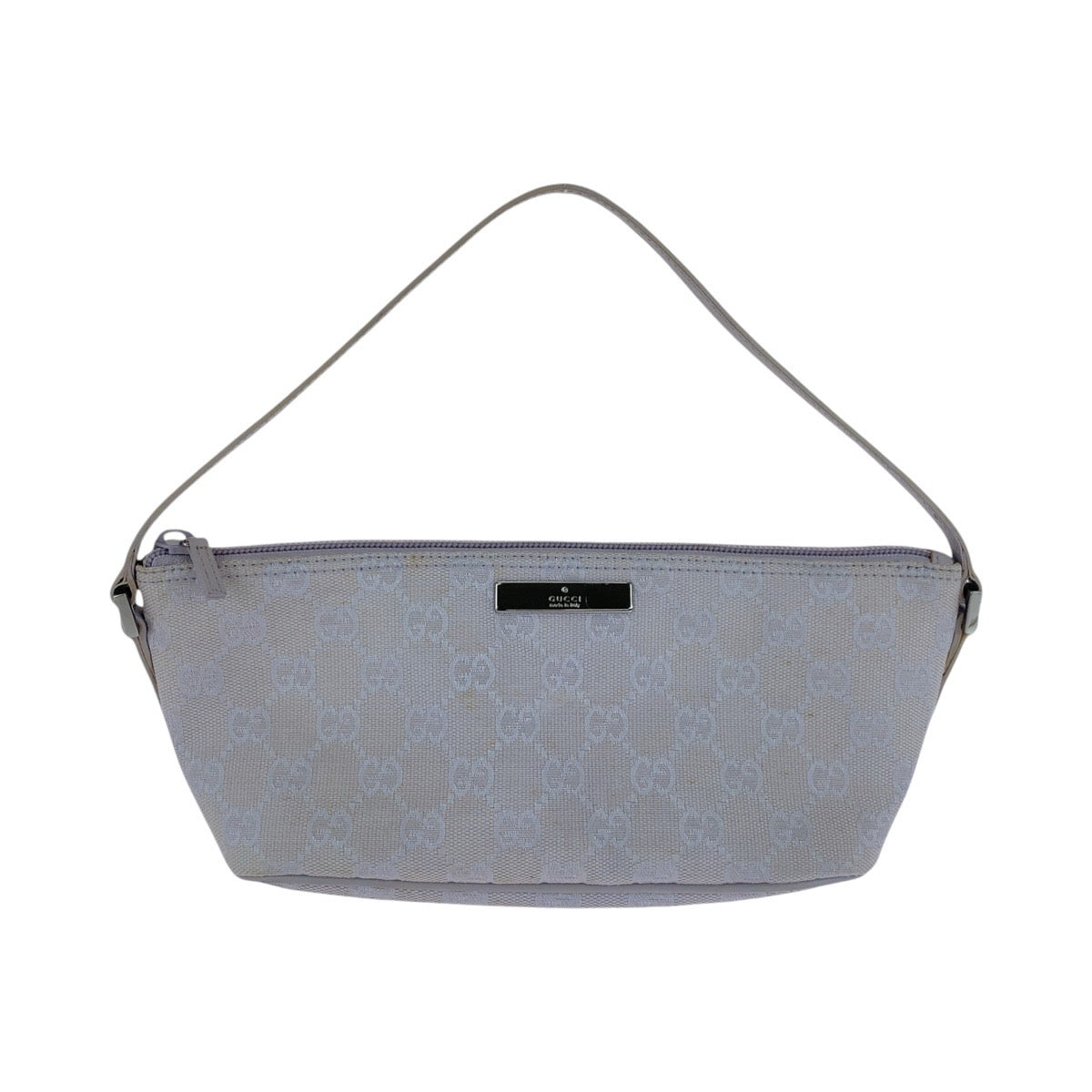 GUCCI Handbag 7198 GG canvas, leather Grey SilverMetal Handbag accessory pouch Women Used