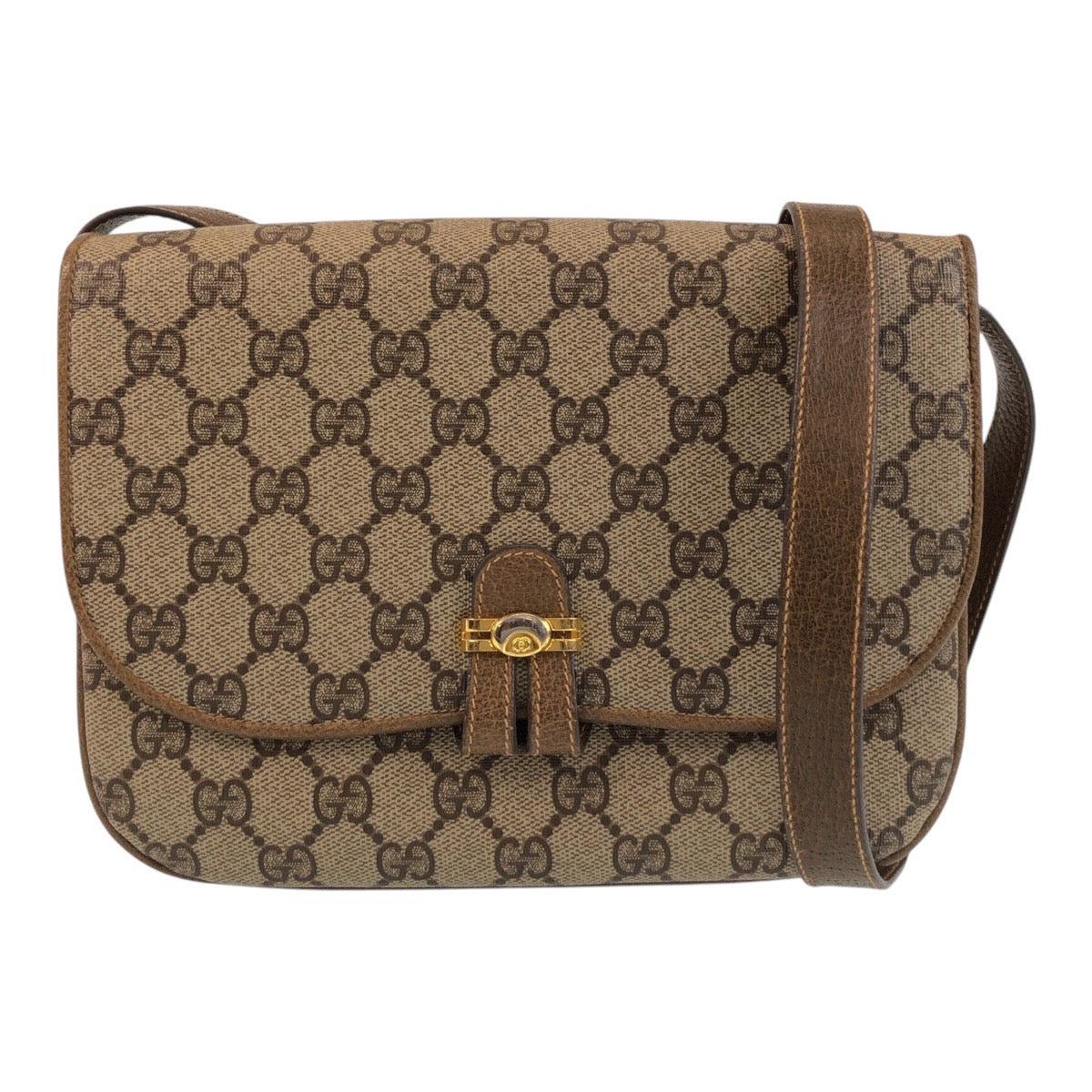 GUCCI Shoulder Bag 001 406 1780 GG Supreme canvas, leather Brown Gold Metal Crossbody Shoulder Bag Messenger Bag Old Gucci Women Used