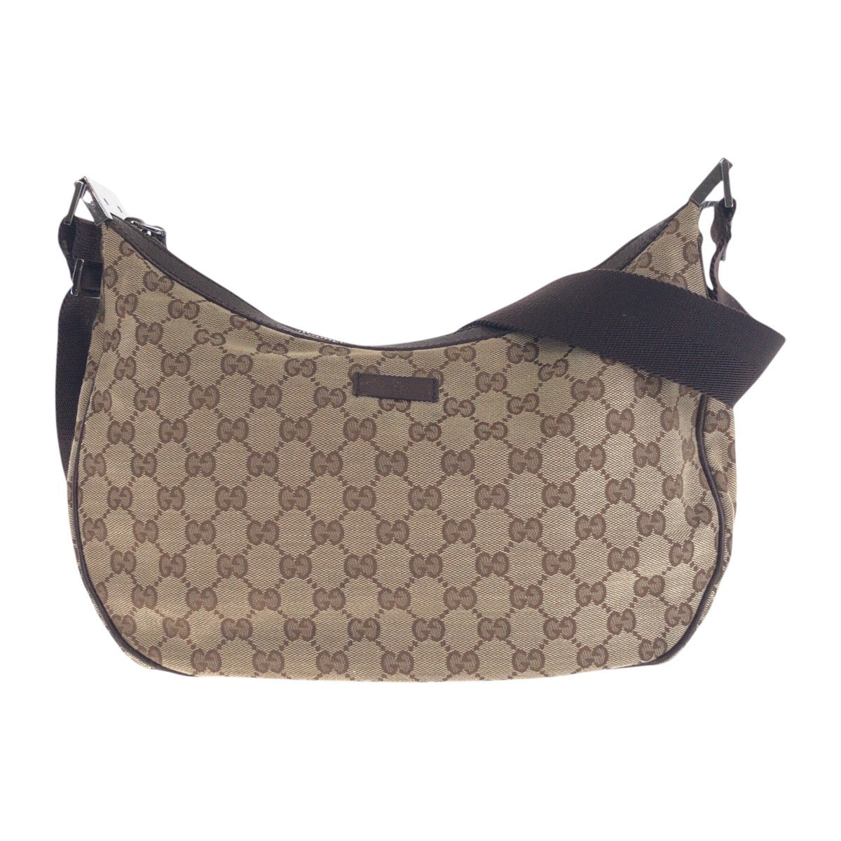 GUCCI Shoulder Bag 122790 GG canvas, leather Brown Brown Pochette Women Used