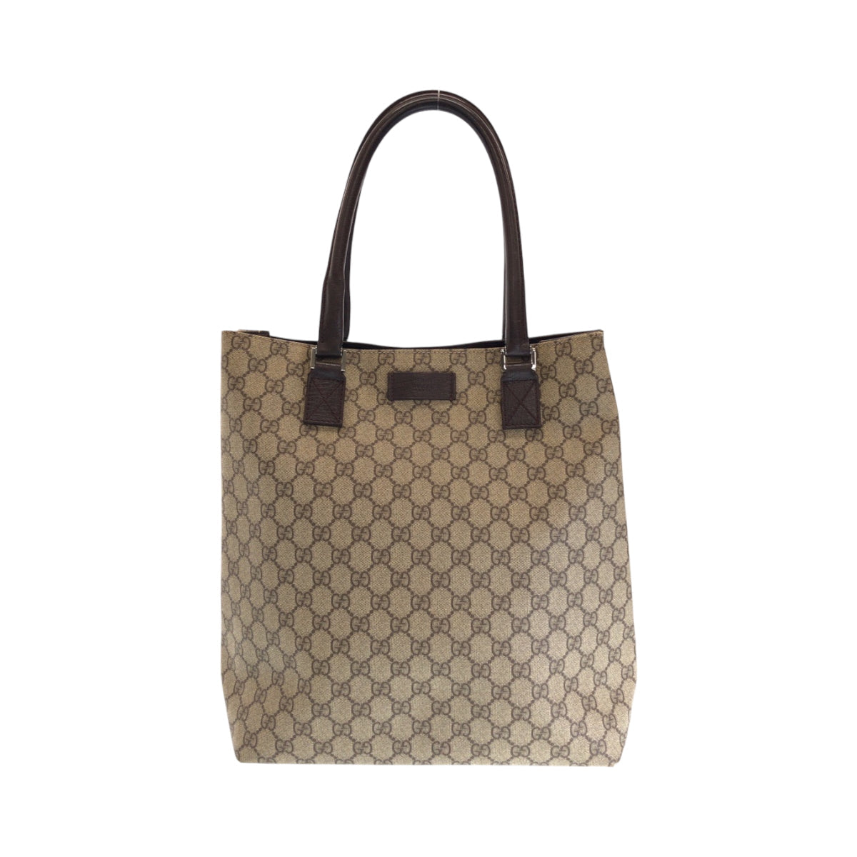 GUCCI Tote Bag 131220 GG Supreme Canvas Beige Brown SilverMetal Tote Bag Shoulder Bag Women Used