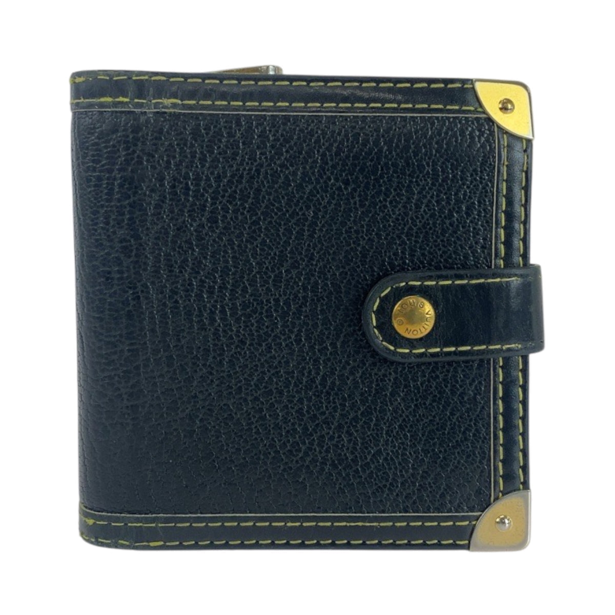 LOUIS VUITTON Bifold Wallet M91828 leather black Suhari