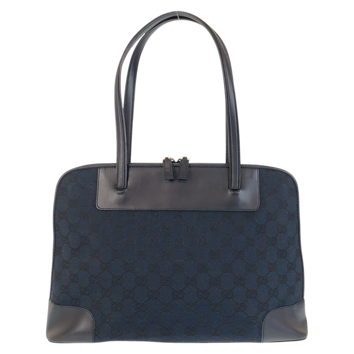 GUCCI Tote Bag 002 1122 GG canvas, leather Black GoldMetal Tote Bag Shoulder Bag Women Used