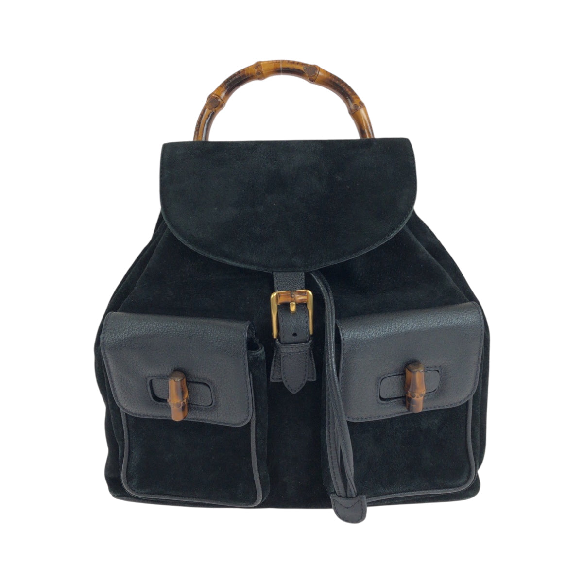 GUCCI Backpack 003 2058 Suede, Leather black Backpack Backpack Bamboo Women Used