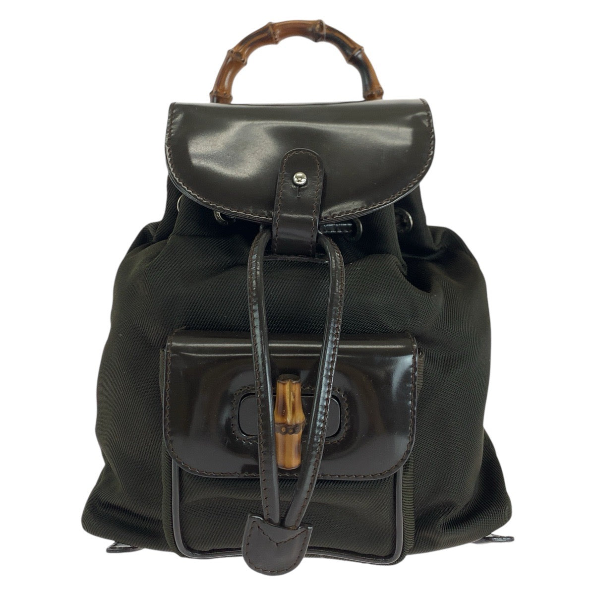 GUCCI Backpack 003 1998 0030 Canvas, enamel Brown Backpacks & Daypacks Backpacks Bamboo Women Used