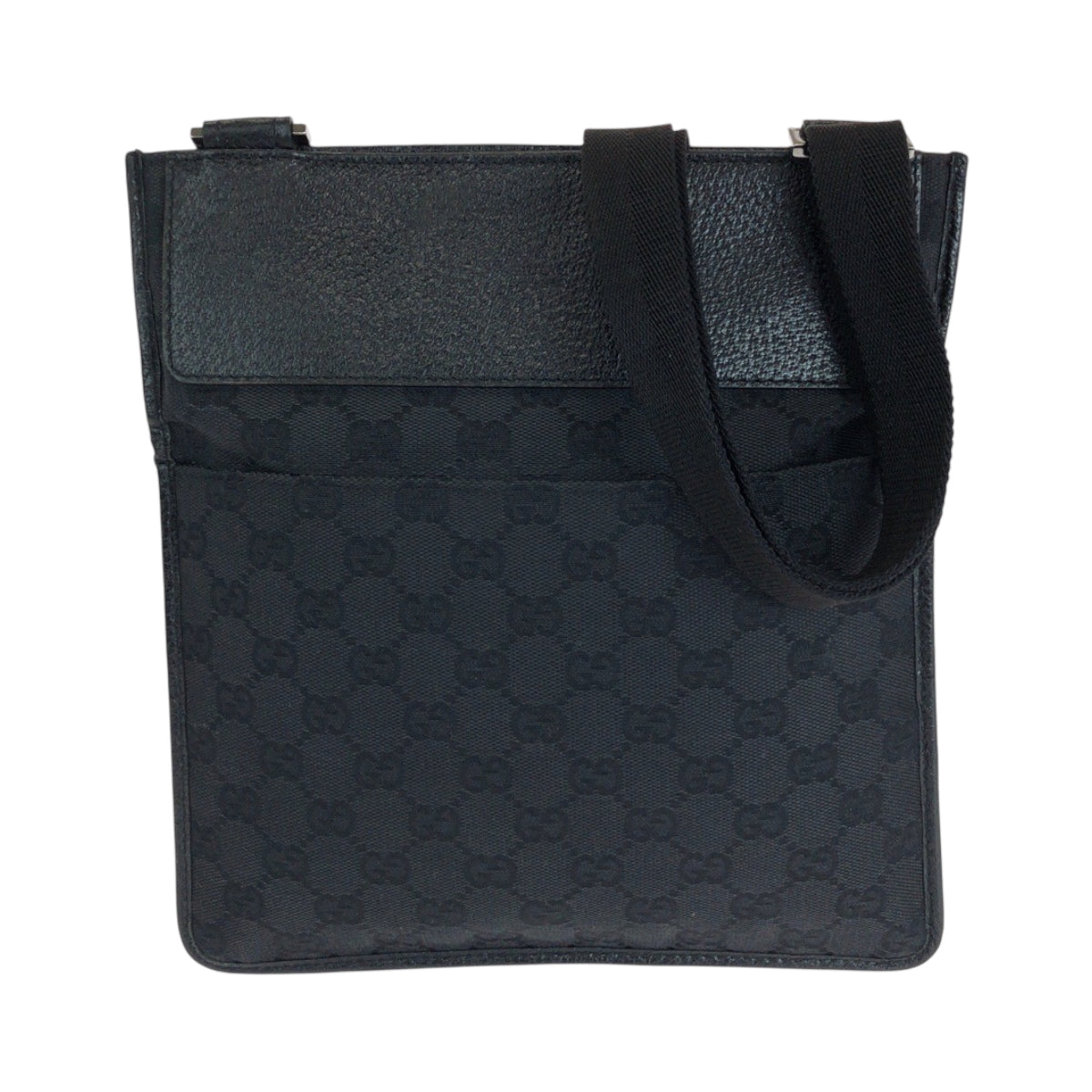 GUCCI Shoulder Bag 27639 GG canvas Black SilverMetal Shoulder Bag pochette mens Used