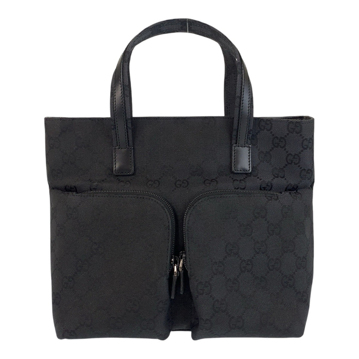 GUCCI Tote Bag 002 1080 GG canvas, leather Black black Tote Bag handbag Women Used