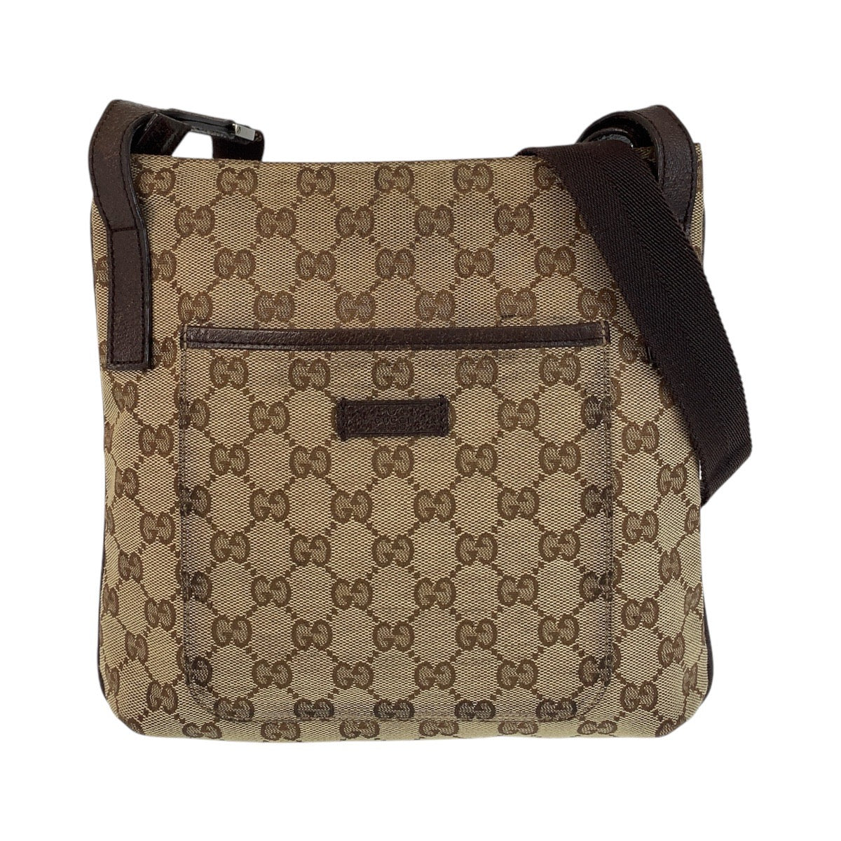 GUCCI Shoulder Bag 122793 GG canvas, leather Brown beige Shoulder Bag Messenger bag Women Used