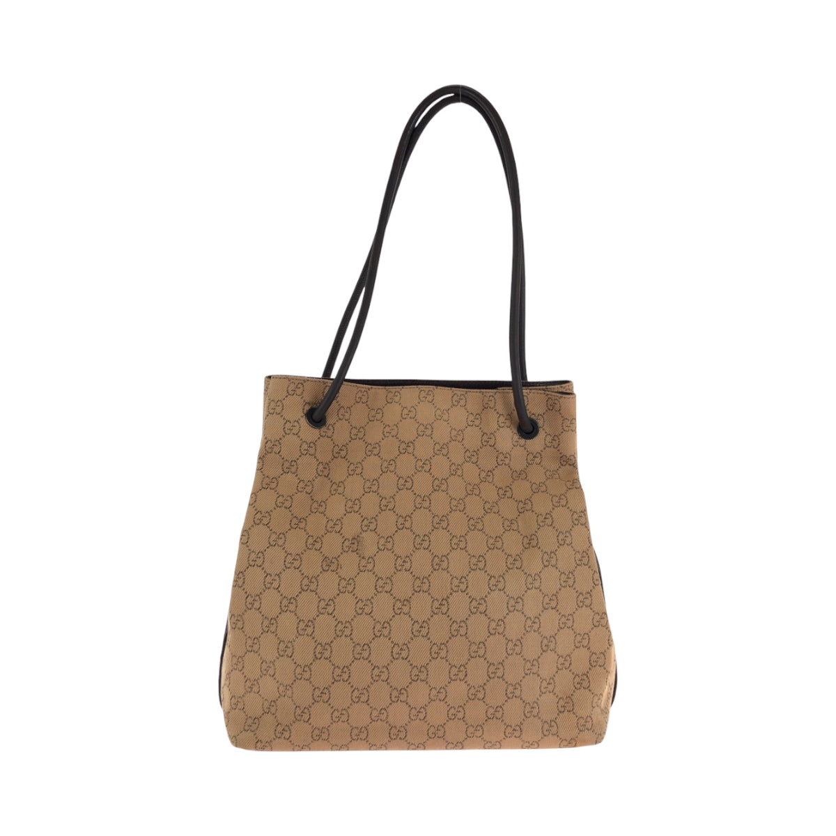 GUCCI Tote Bag 101341 canvas Brown Black Metal Tote Bag Shoulder Bag Women Used