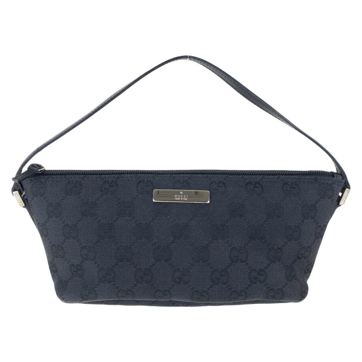 GUCCI Handbag 039 1103 GG canvas, leather Black SilverMetal Handbag accessory pouch Women Used