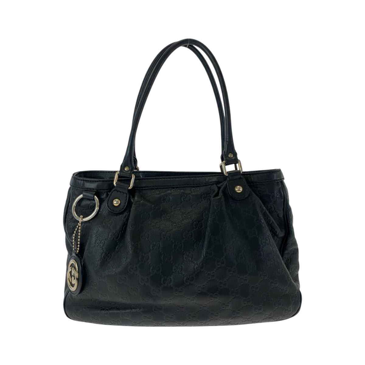 GUCCI Tote Bag 296853 leather Black GoldMetal Tote Bag Shoulder Bag Sukey Women Used