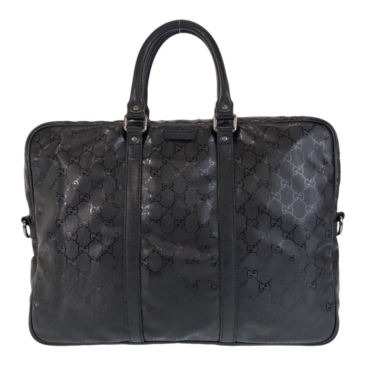 GUCCI Business bag 201480 PVC, Leather Black black Business bag briefcase GG implementation mens Used
