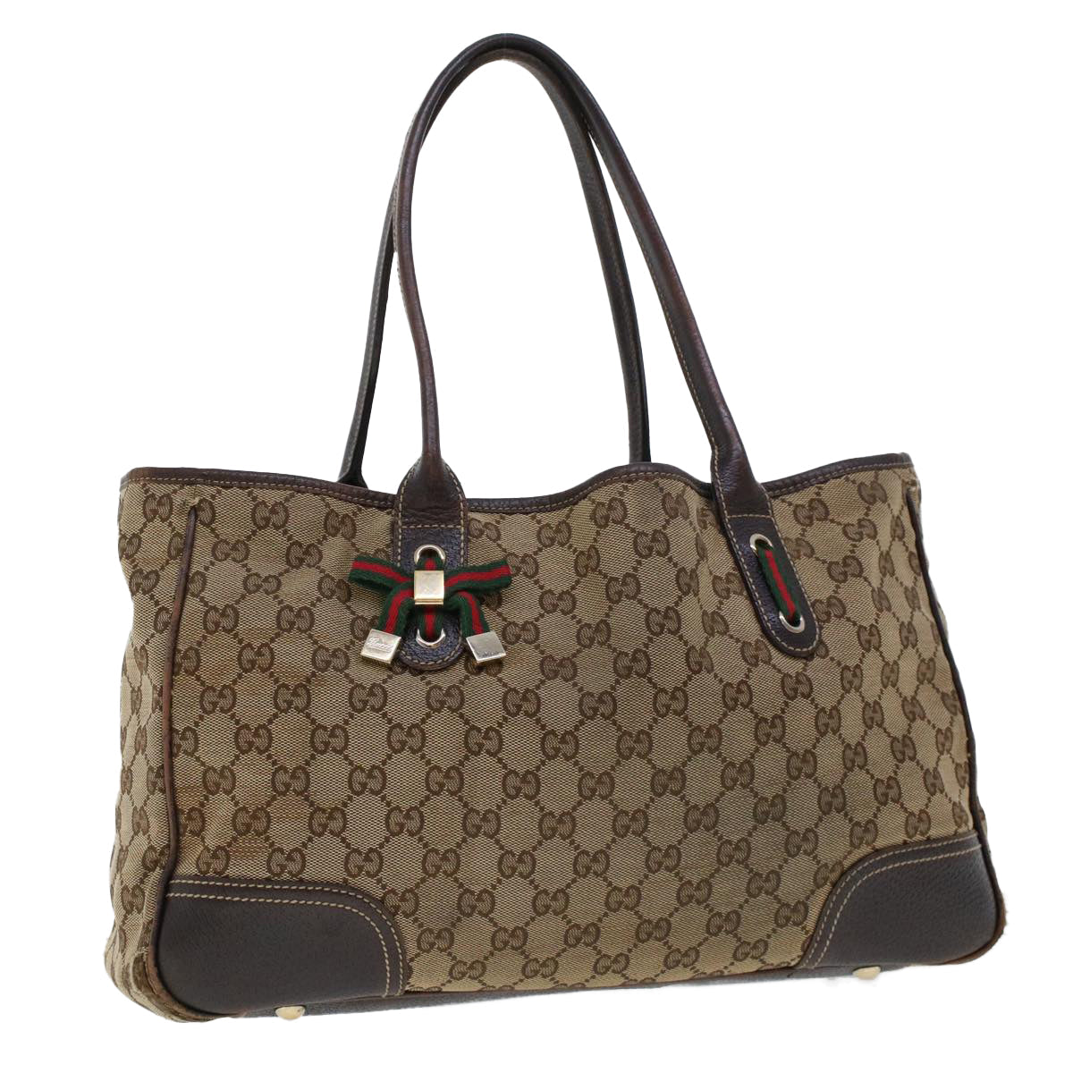 GUCCI GG Canvas Web Sherry Line Shoulder Bag Beige Red Green 163805 43883