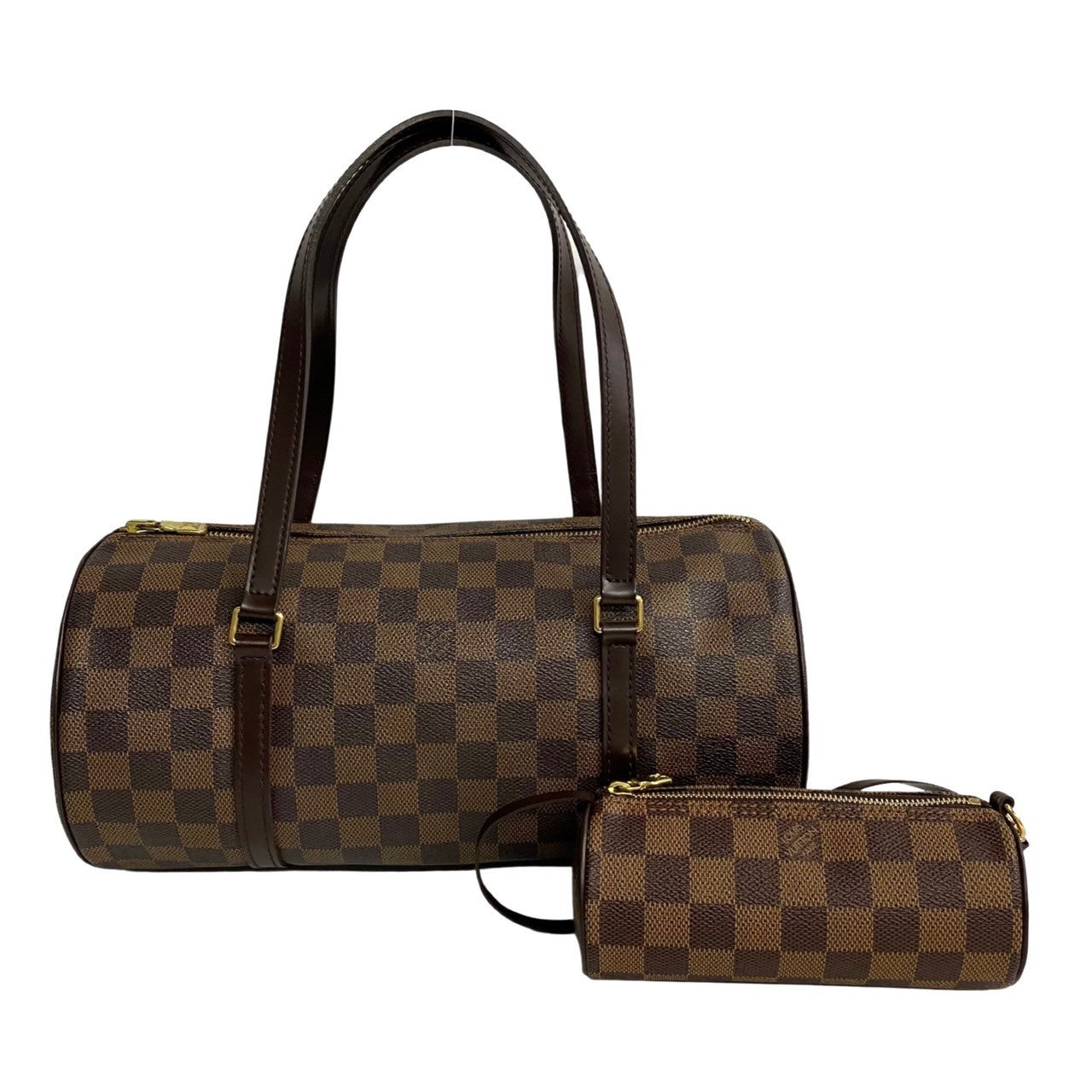 LOUIS VUITTON Handbag leather Brown Damier Ebene Papillon