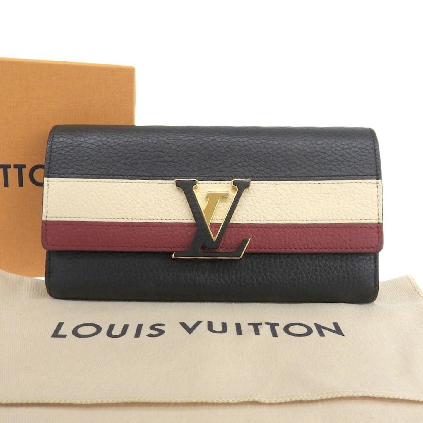 Louis Vuitton Black Leather Capucines wallet accessories