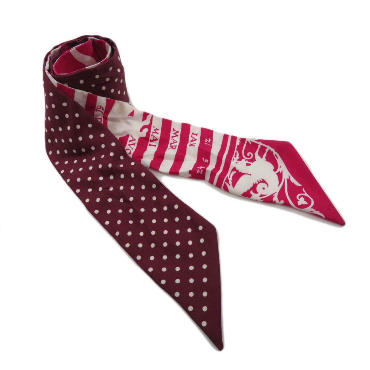 HERMES scarf silk pink Twilly Women Used