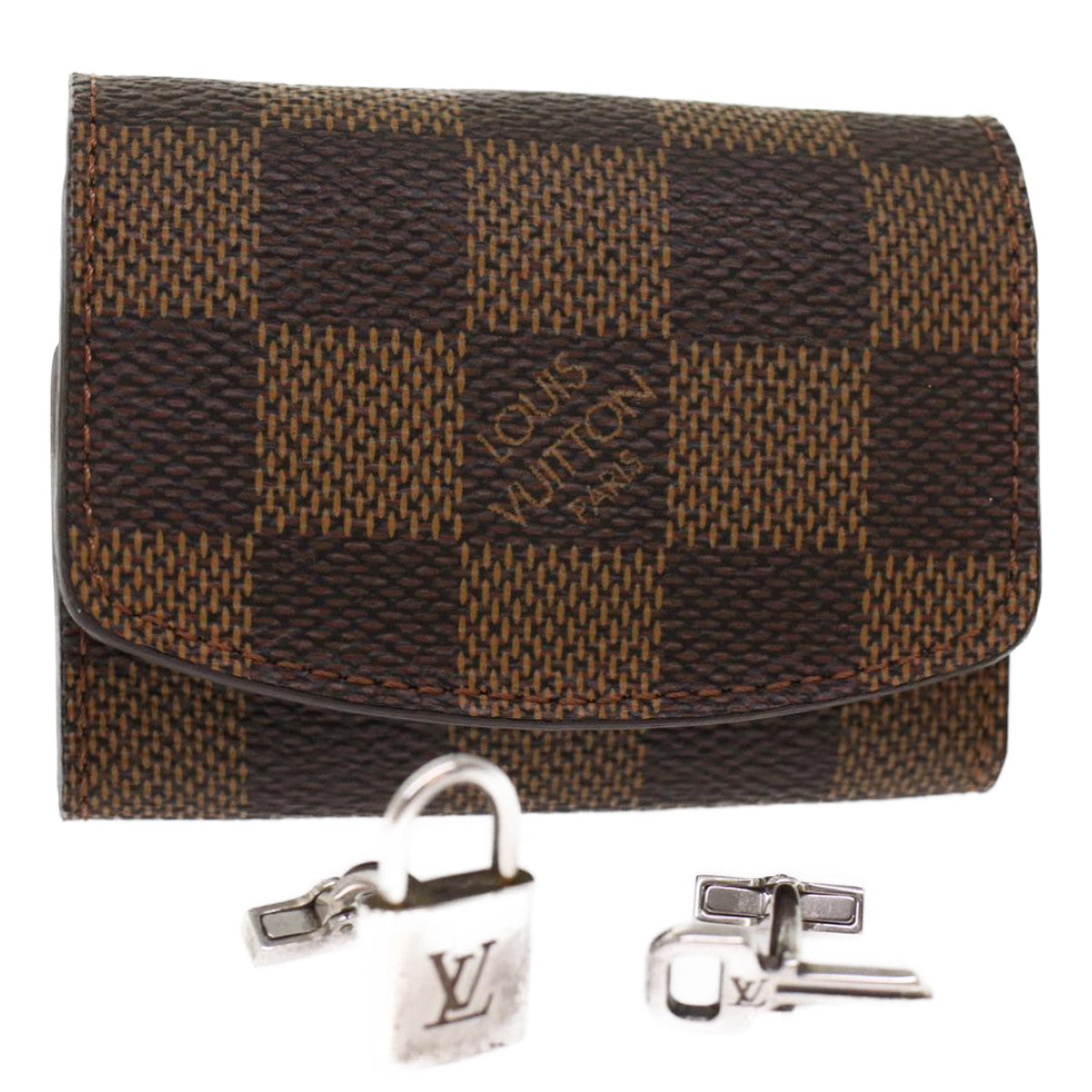 LOUIS VUITTON Damier Ebene Cuff Case Cuffs M64600 LV 48769