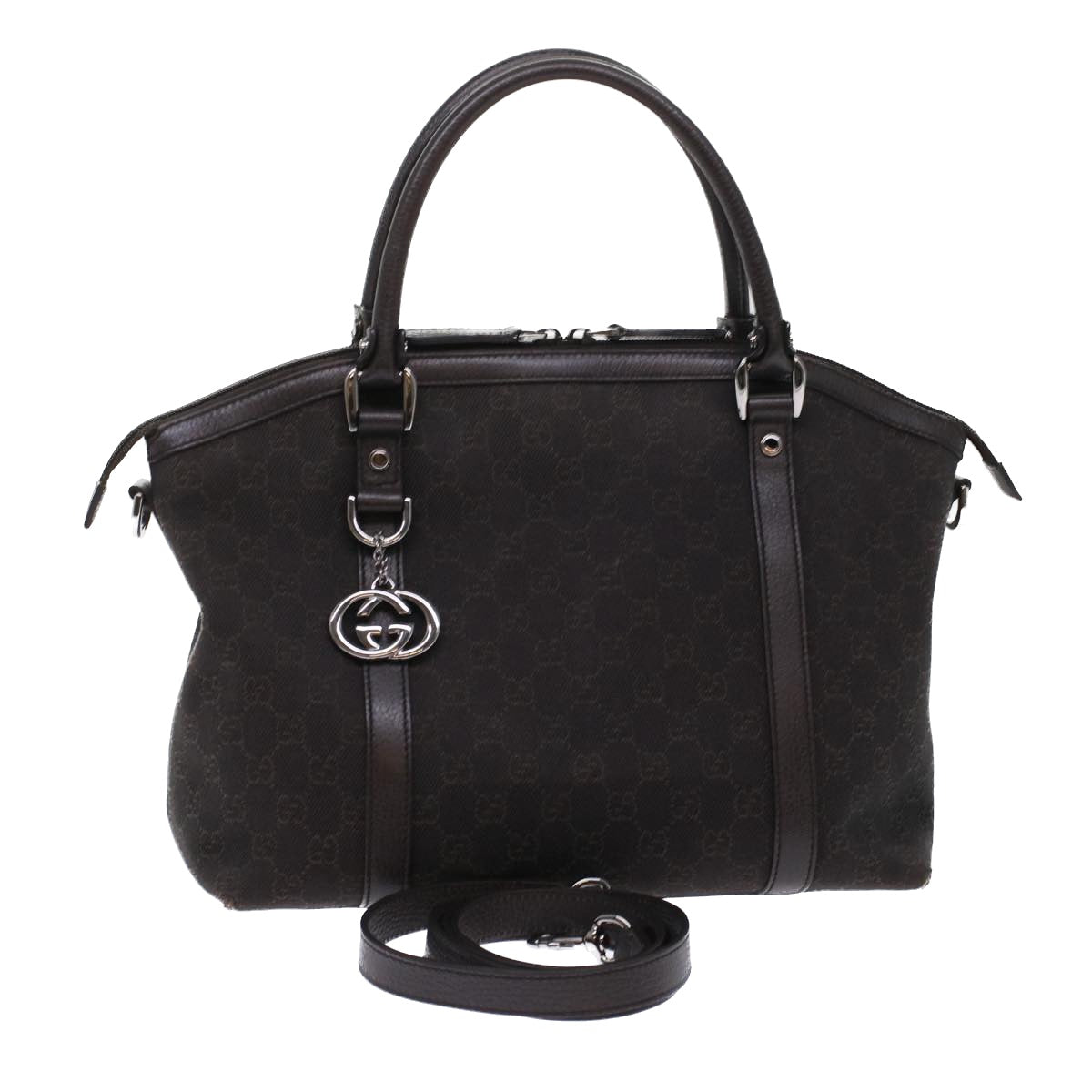 GUCCI GG Canvas Hand Bag 2way Brown 49293