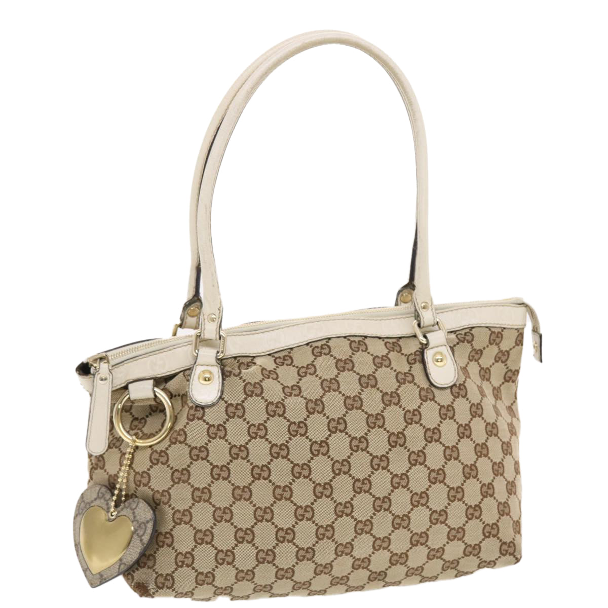 GUCCI GG Canvas Tote Bag Beige 211942 49604