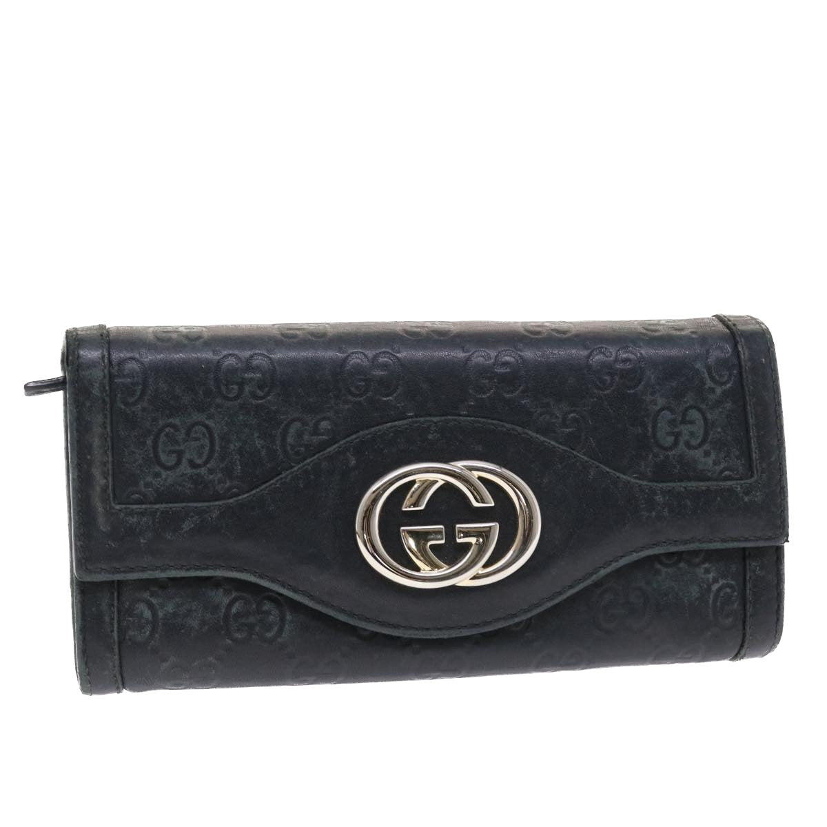 GUCCI GG Canvas ssima Long Wallet Black 49845