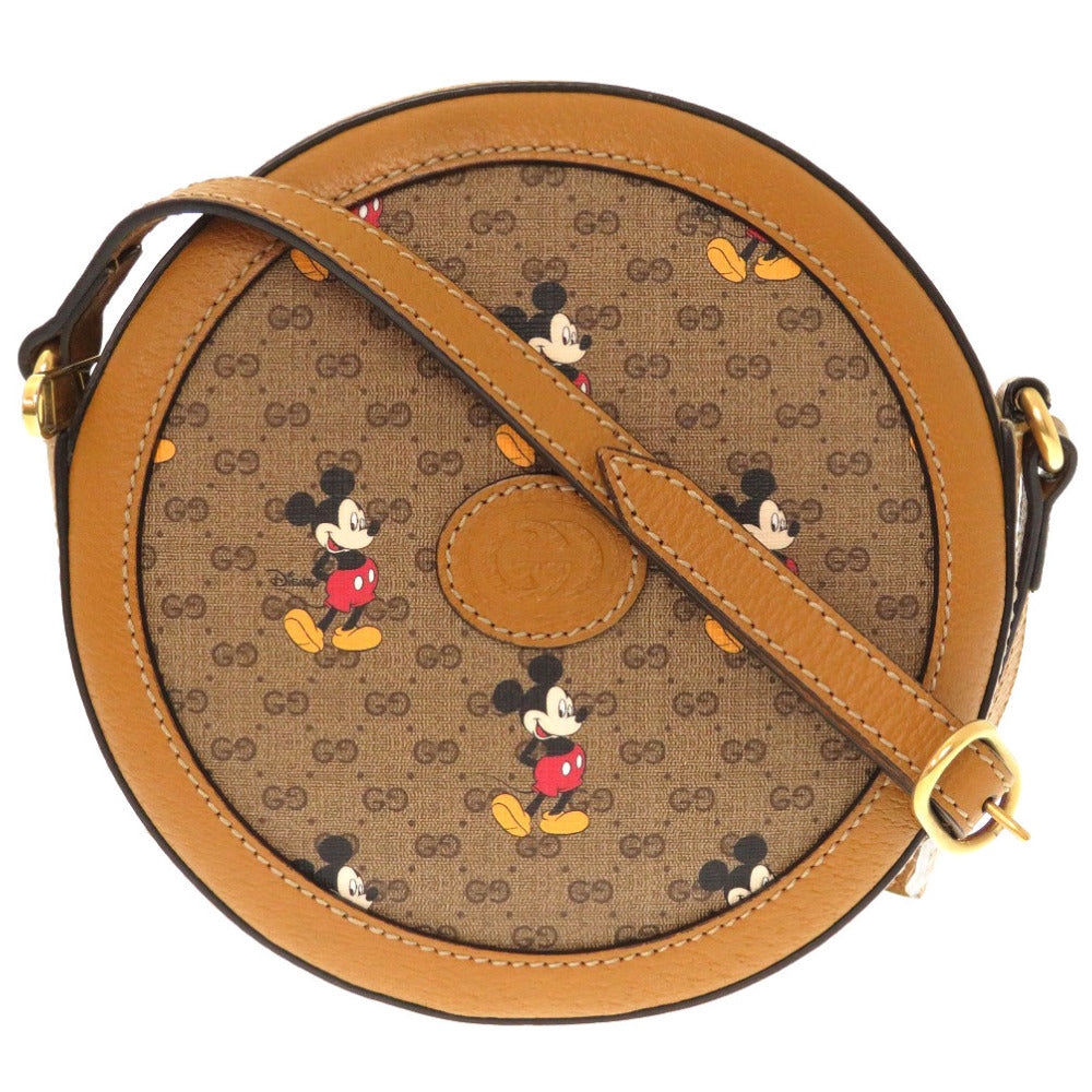 GUCCI Shoulder Bag 603938 GG Supreme Brown Disney Mickey Women Used