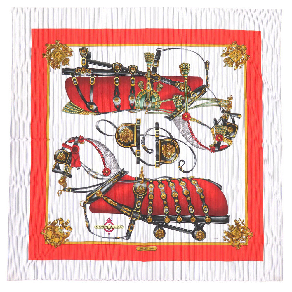 HERMES scarf cotton Red x Comme des Garcons Collaboration HARNAIS DE COUR