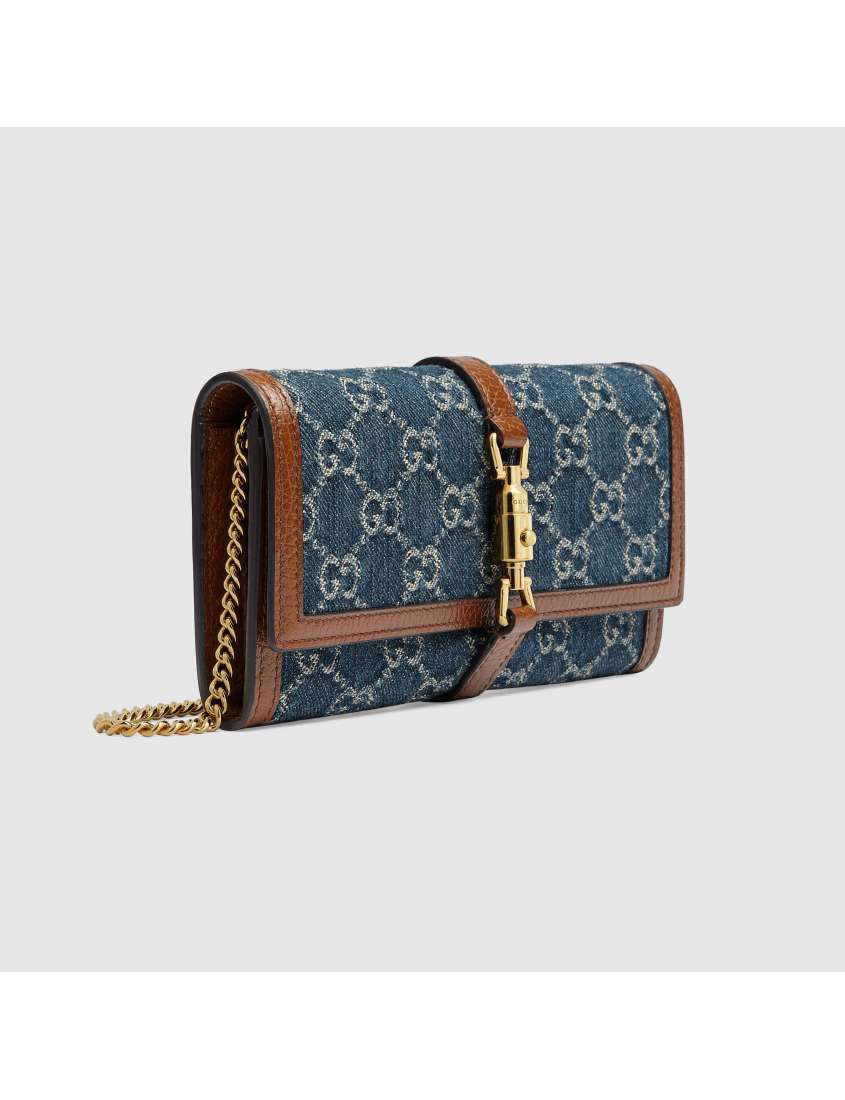 Gucci GG Denim Collection Jackie 1961 Collection Chain Strap Mini Bag