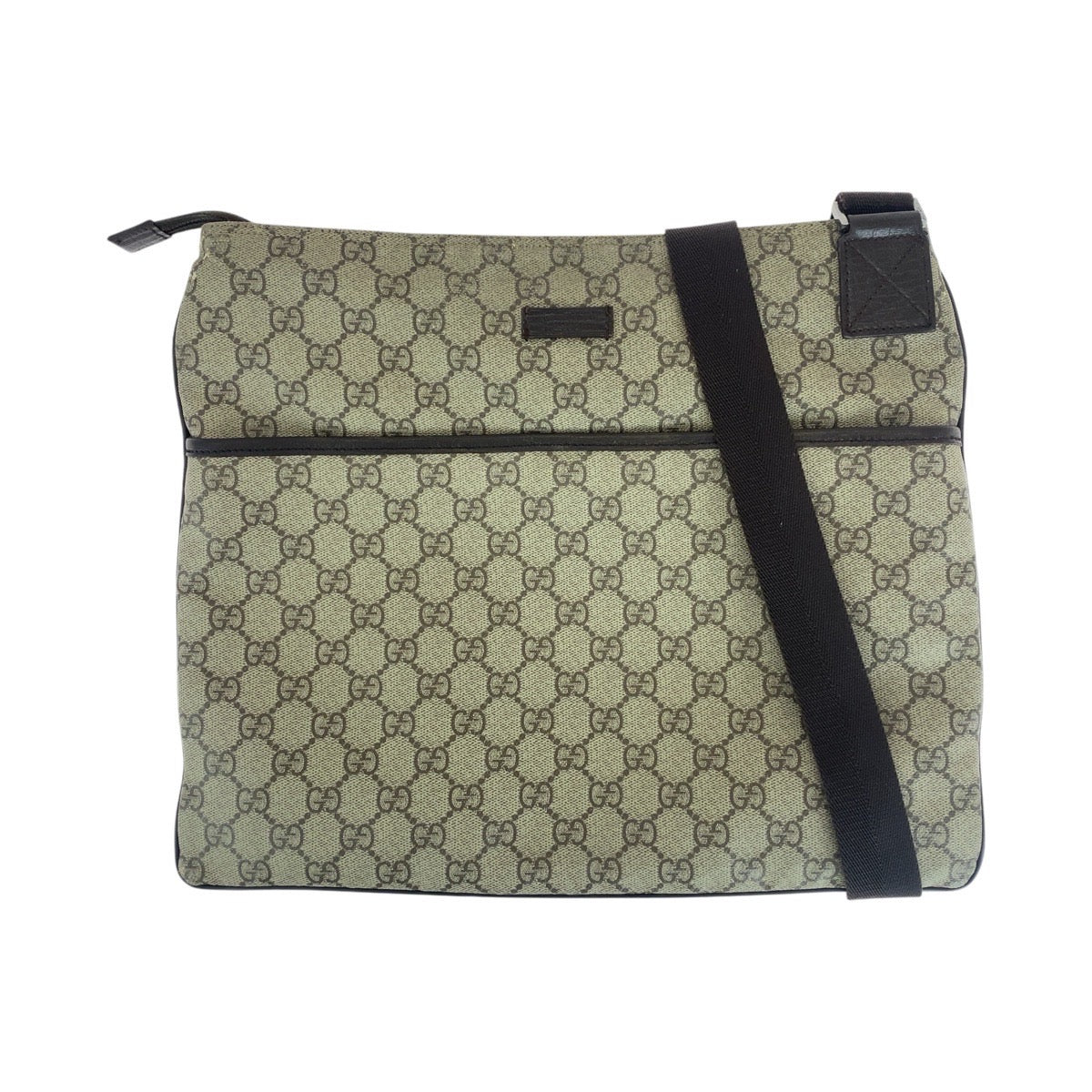 GUCCI Shoulder Bag 141198 GG Supreme canvas, leather Gray Brown SilverMetal Shoulder Bag pochette Women Used