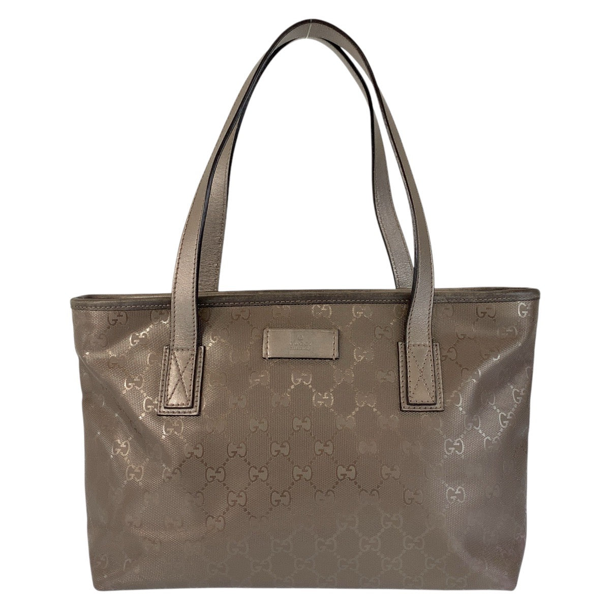 GUCCI Tote Bag 211138 PVC coated canvas, leather Bronze Metallic Brown Tote Bag Shoulder Bag GG implementation Women Used