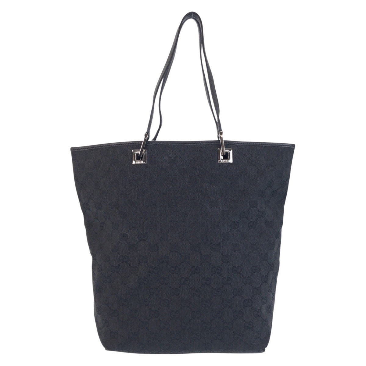 GUCCI Tote Bag 31243 GG canvas, leather Black black Tote Bag Shoulder Bag Women Used