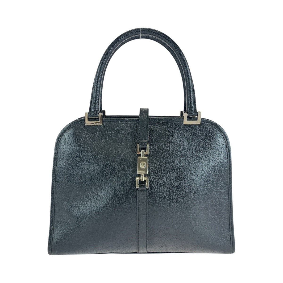 GUCCI Tote Bag 002 1071 leather Black SilverMetal Tote Bag handbag Jackie Women Used