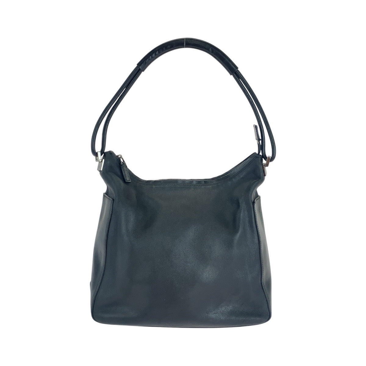 GUCCI Shoulder Bag 001 3766 leather Black SilverMetal Women Used