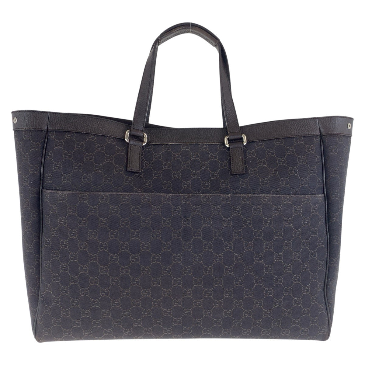 GUCCI Tote Bag 308410 GG canvas, leather Brown Silver Metal Tote Bag Shoulder Bag Unisex Women Used