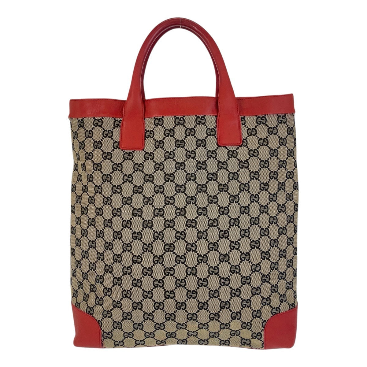 GUCCI Tote Bag 002 1121 GG canvas, leather Beige red Women Used