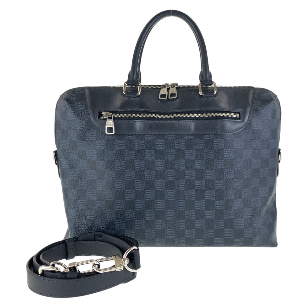 LOUIS VUITTON Business bag N48260 PVC, Leather Black SilverMetal Business bag Briefcase 2way Damier Graphite Porto Documentaion NM mens Used