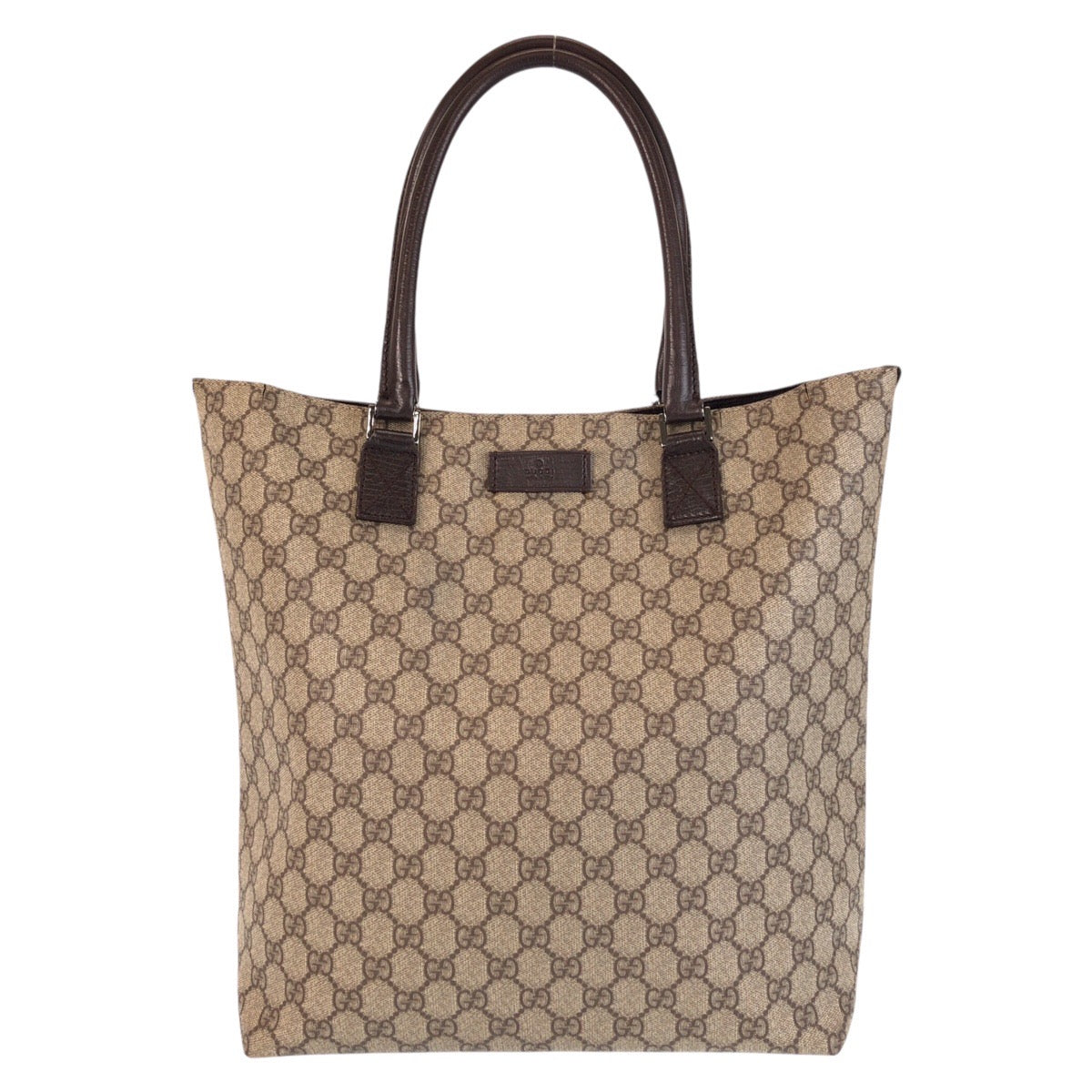 GUCCI Tote Bag 131220 GG Supreme canvas, leather Beige brown Tote Bag Shoulder Bag Women Used