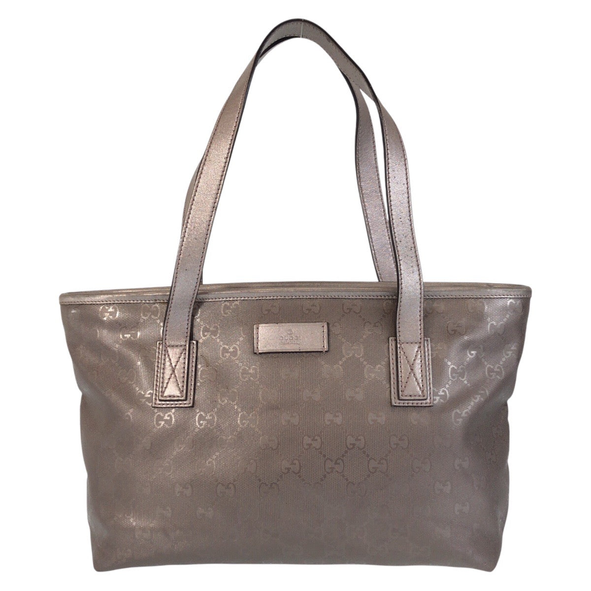 GUCCI Tote Bag 211138 PVC, Leather gray Tote Bag Shoulder Bag GG implementation Women Used